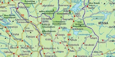 Χάρτη της Φινλανδίας και της λαπωνίας